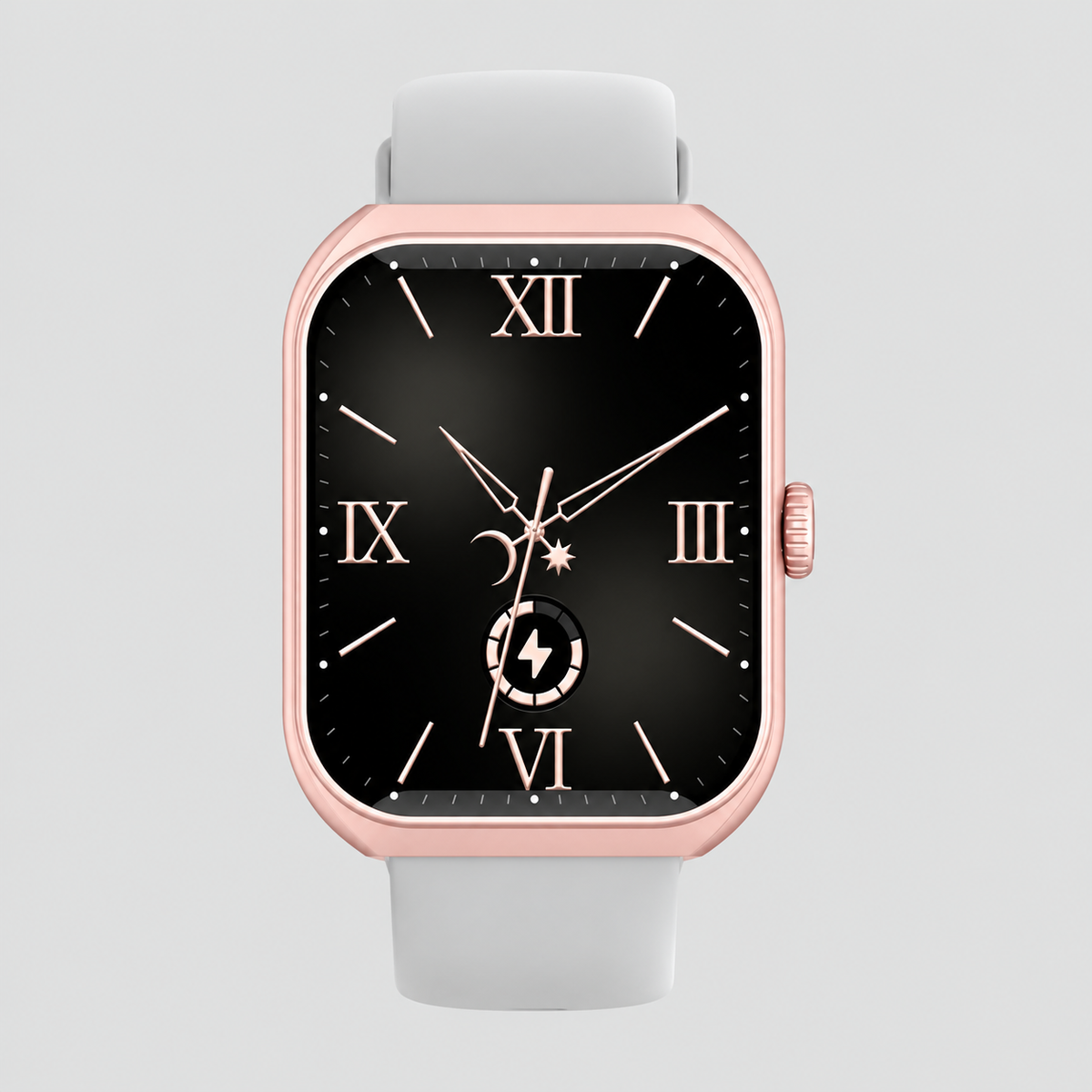 Grey Pink Always On Display Square Smart Watch With 100+ Sports Modes