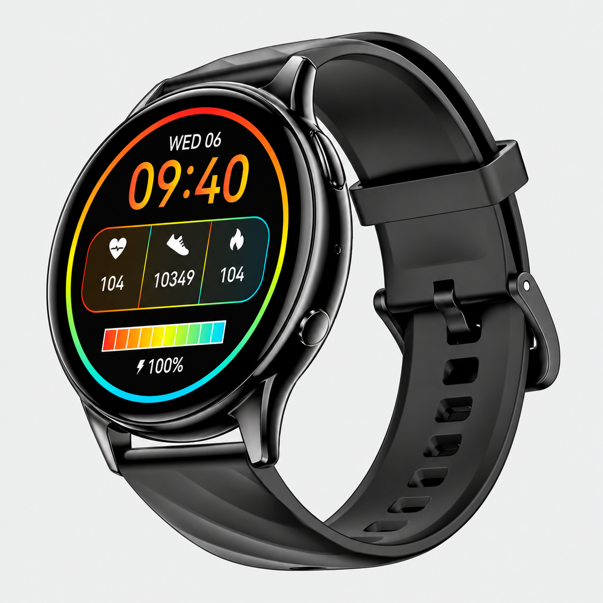 Black Round 1.39 Inch Smart Watch Ip68 Waterproof With Heart Rate And Bluetooth Call