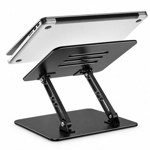 Adjustable Foldable Metal Laptop Riser With Ventilated Cooling And Anti Slip Protection Stand
